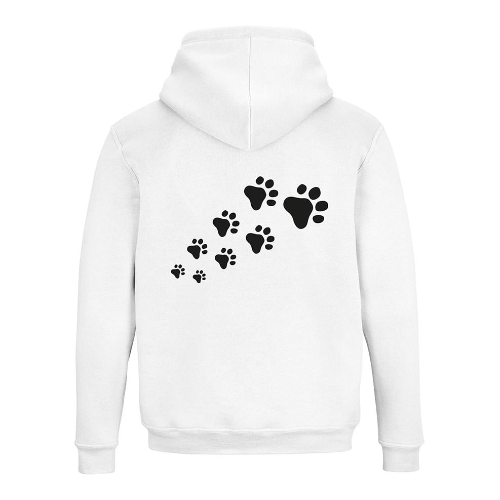 JoyLine Hoodie mit Zipper Hundepfoten Unisex Farbe: Weiss, Grösse: L