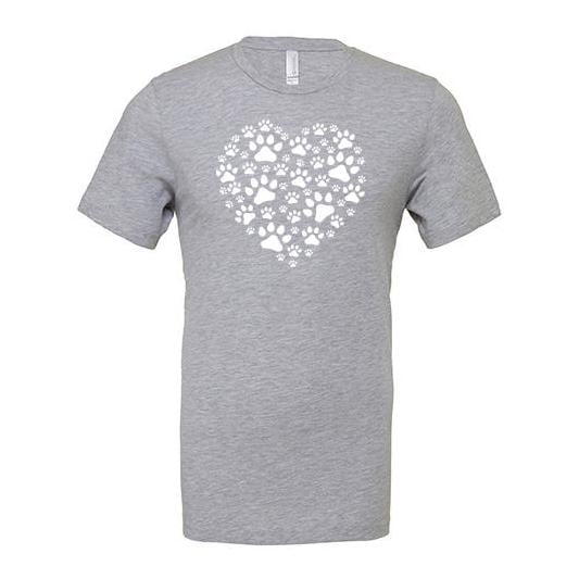 JoyLine T-Shirt Hunde Herz Weiss Unisex Grösse: L, Farbe: Hellgrau