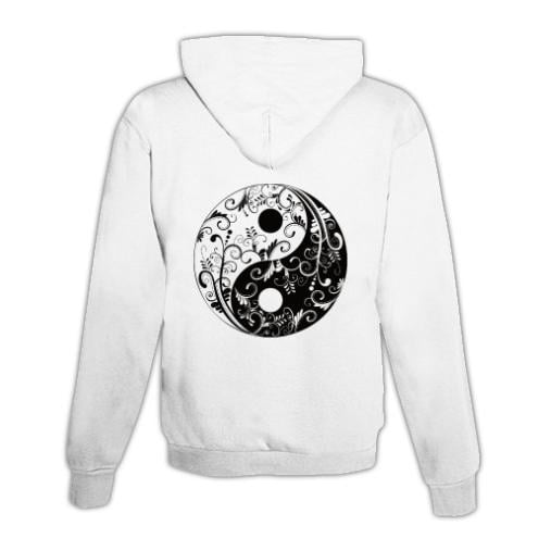 JoyLine Hoodie mit Zipper Yin Yang Unisex Farbe: Weiss, Grösse: S