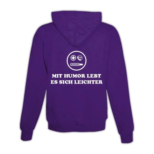 JoyLine Hoodie mit Zipper Humor Unisex Grösse: XXL, Farbe: Lila