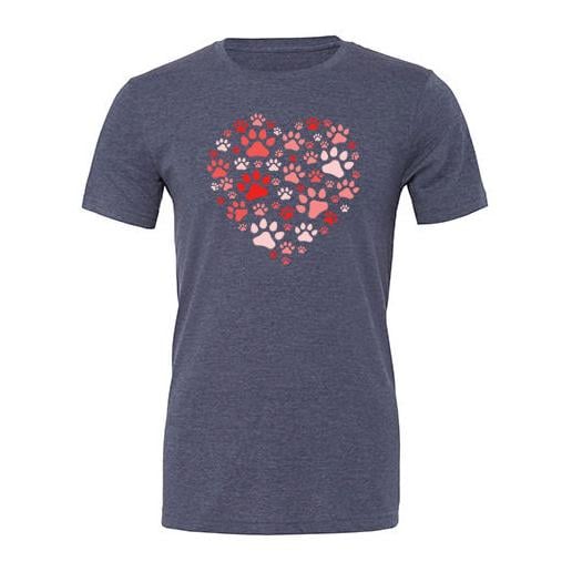 JoyLine T-Shirt Hunde Herz Rot Unisex Grösse: XL, Farbe: Marineblau