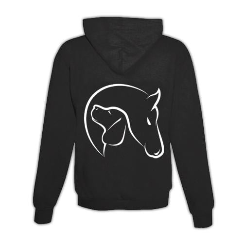 JoyLine Hoodie mit Zipper Horse & Dog Unisex Grösse: L, Farbe: Schwarz