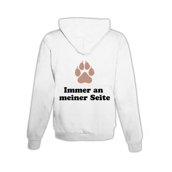 JoyLine Hoodie mit Zipper Hundepfote Unisex Grösse: M, Farbe: Weiss