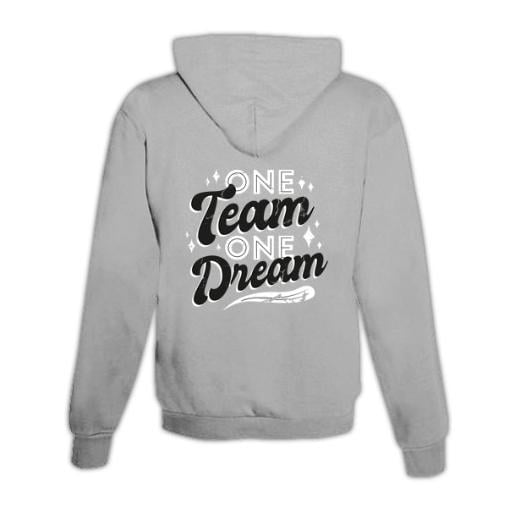 JoyLine Hoodie mit Zipper One Team Unisex Grösse: XL, Farbe: Grau