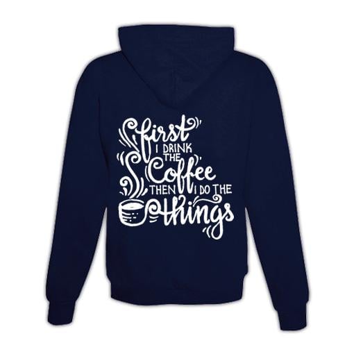 JoyLine Hoodie mit Zipper Coffee Unisex Farbe: Dunkelblau, Grösse: XXL