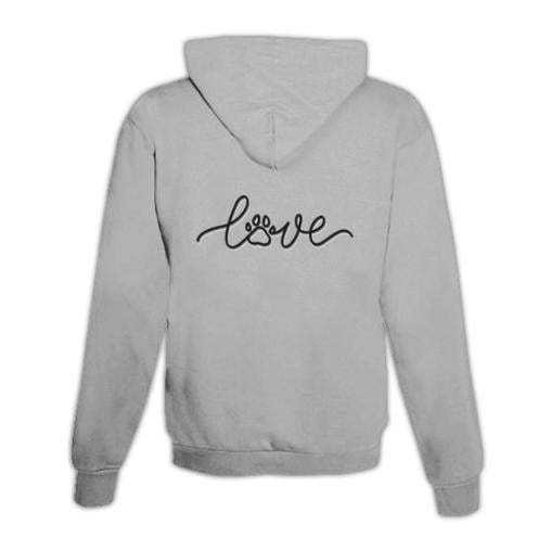 JoyLine Hoodie mit Zipper Pet & Love Unisex Farbe: Grau, Grösse: M