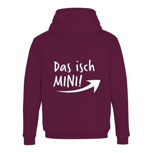 Schwesternuhr Hoodie mit Zipper Das isch Mini Unisex Farbe: Burgunderrot, Grösse: S