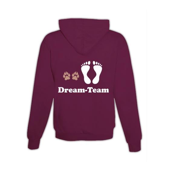 JoyLine Hoodie mit Zipper Dream-Team Unisex Grösse: XXL, Farbe: Burgundy