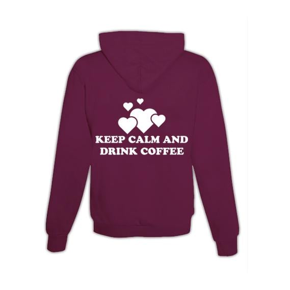 JoyLine Hoodie mit Zipper Kaffee Unisex Grösse: M, Farbe: Burgundy