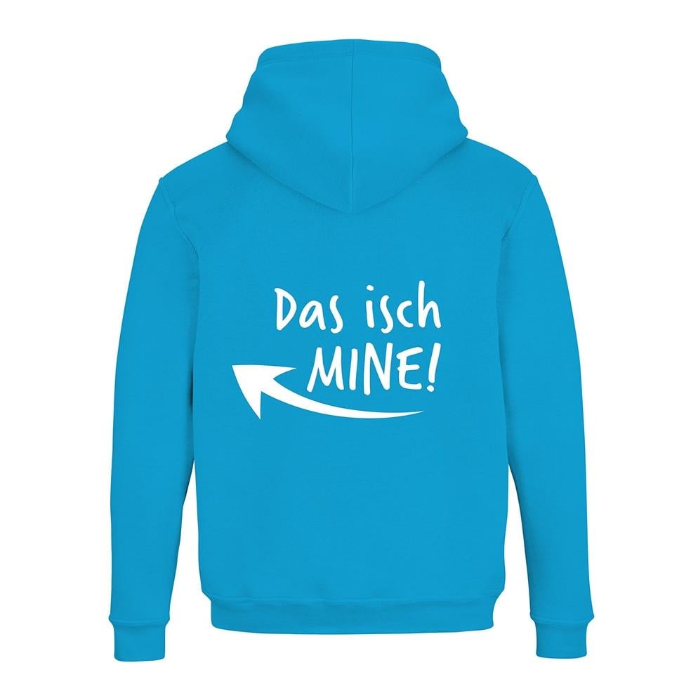 JoyLine Hoodie mit Zipper Das isch Mine Unisex Farbe: Hellblau/Türkis, Grösse: L