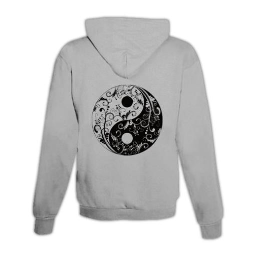 JoyLine Hoodie mit Zipper Yin Yang Unisex Grösse: XL, Farbe: Grau