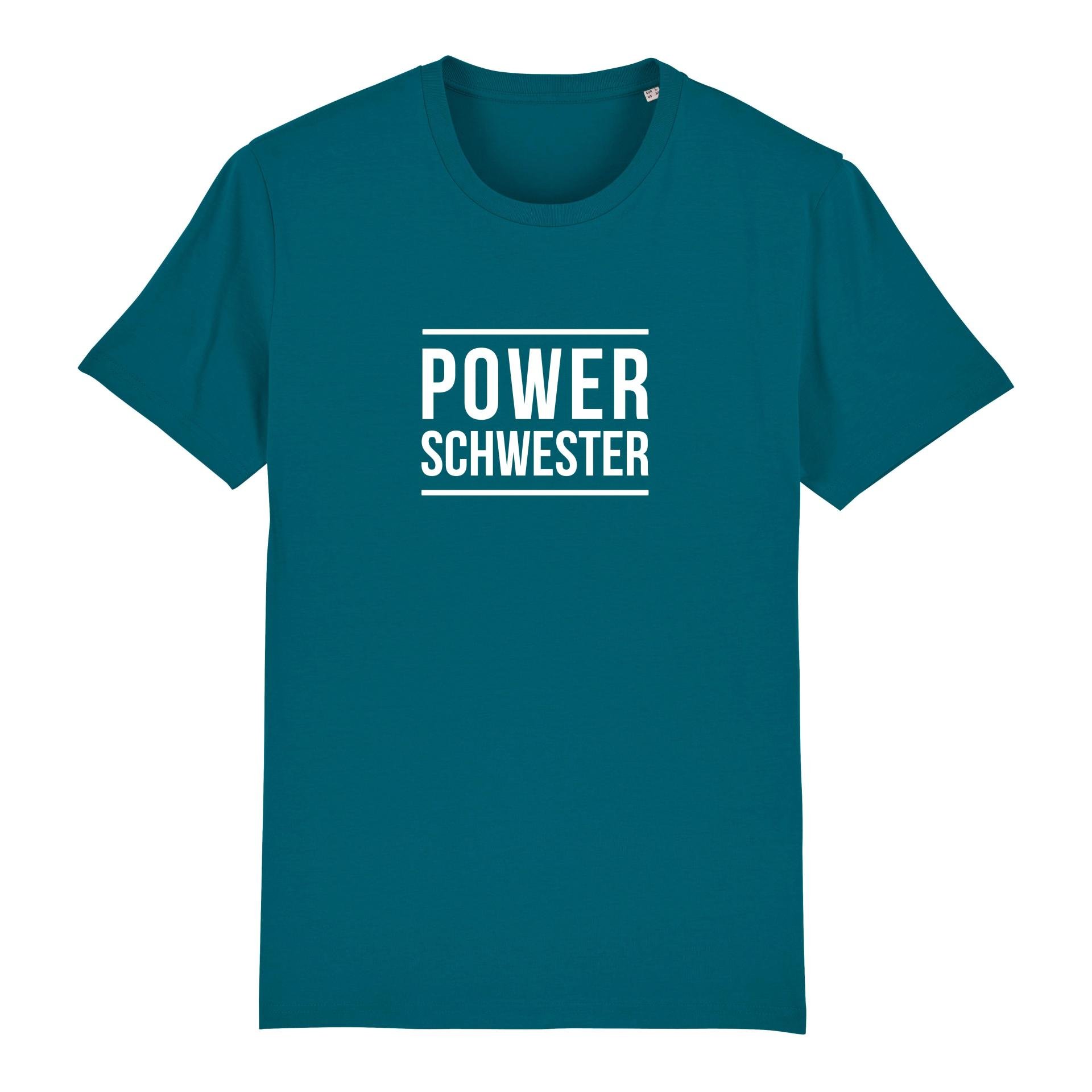 Schwesternuhr Powerschwester Bio T-Shirt Unisex Farbe: Ocean Depth, Grösse: XS