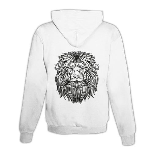JoyLine Hoodie mit Zipper Löwe Unisex Farbe: Weiss, Grösse: L