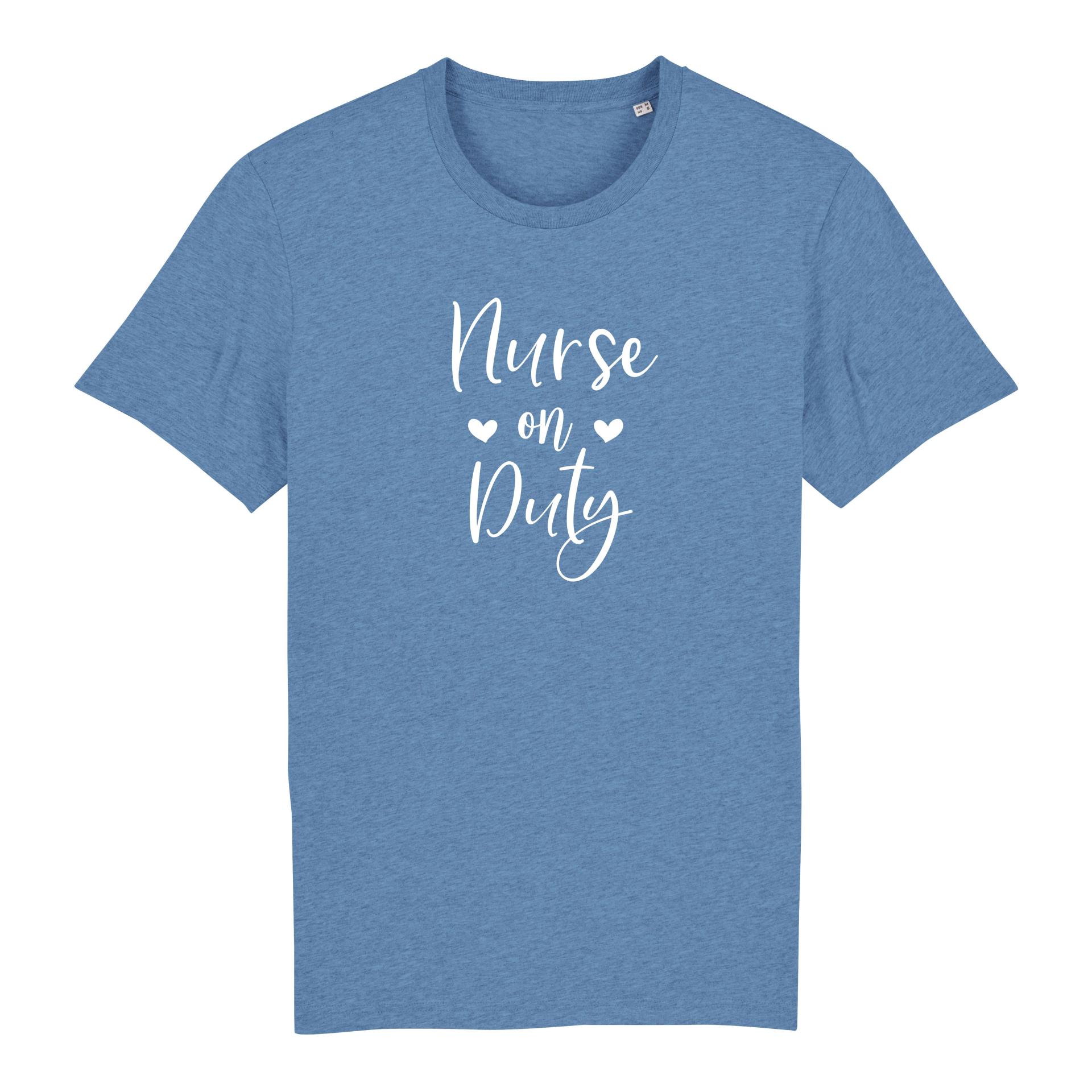 Schwesternuhr Nurse on Duty Bio T-Shirt Unisex Farbe: Mid Heather Blue, Grösse: XS