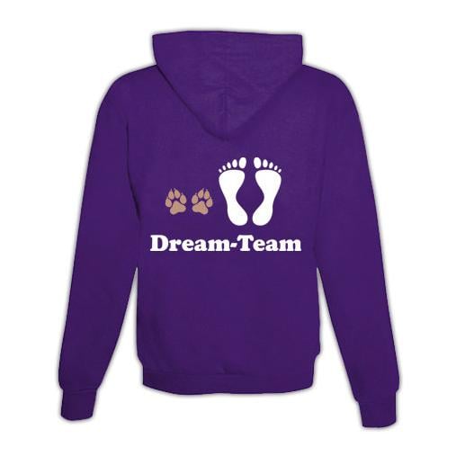 JoyLine Hoodie mit Zipper Dream-Team Unisex Grösse: XXL, Farbe: Lila