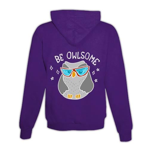 JoyLine Hoodie mit Zipper Be Owlsome Unisex Grösse: L, Farbe: Lila