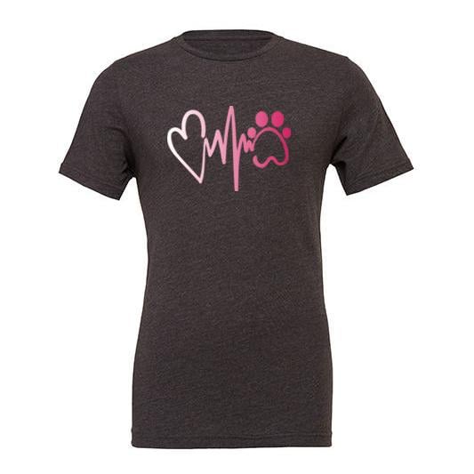 JoyLine T-Shirt Herzschlag Pink Unisex Grösse: L, Farbe: Dunkelgrau