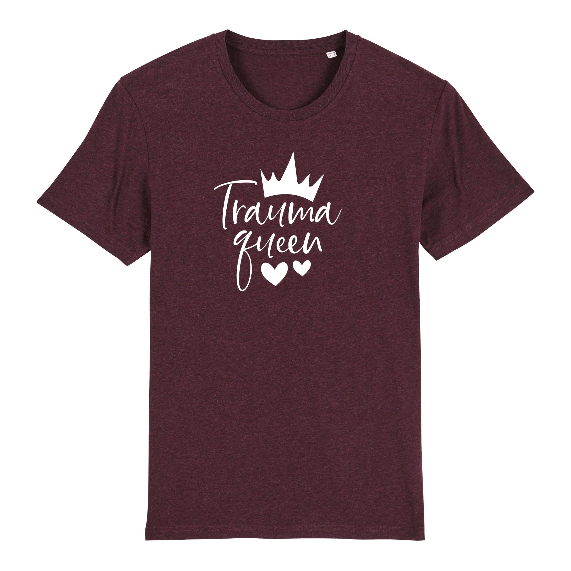 Schwesternuhr Traumaqueen Bio T-Shirt Unisex Farbe: Heather Grape Red, Grösse: XS