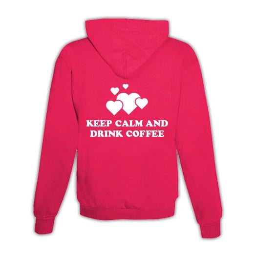 JoyLine Hoodie mit Zipper Kaffee Unisex Farbe: Pink, Grösse: L