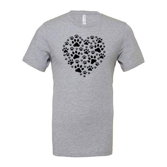 JoyLine T-Shirt Hunde Herz Schwarz Unisex Farbe: Hellgrau, Grösse: L
