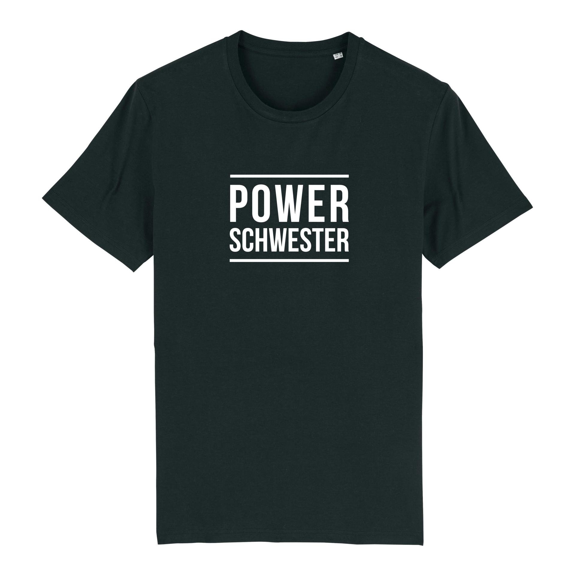Schwesternuhr Powerschwester Bio T-Shirt Unisex Grösse: S, Farbe: Black