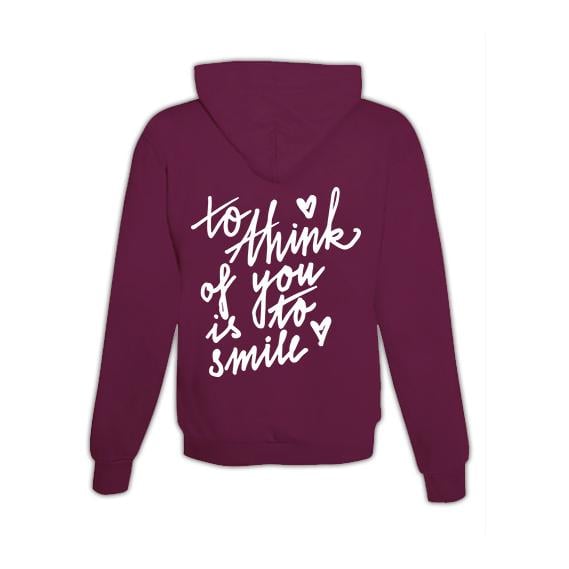 JoyLine Hoodie mit Zipper To think of you Unisex Grösse: S, Farbe: Burgundy