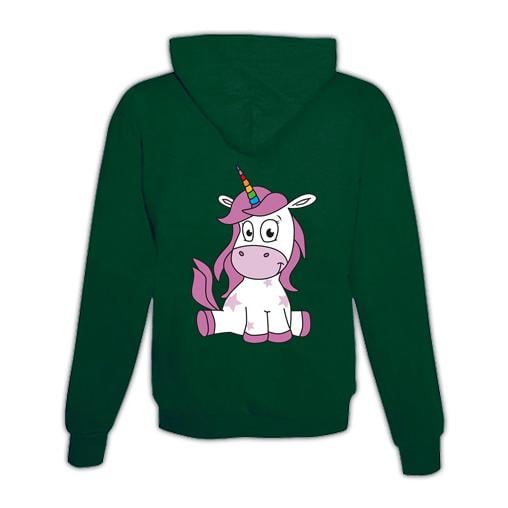 JoyLine Hoodie mit Zipper Einhorn Unisex Grösse: XL, Farbe: Grün