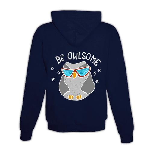 JoyLine Hoodie mit Zipper Be Owlsome Unisex Farbe: Dunkelblau, Grösse: XXL