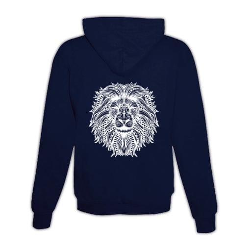 JoyLine Hoodie mit Zipper Mandala Löwe Unisex Farbe: Dunkelblau, Grösse: L