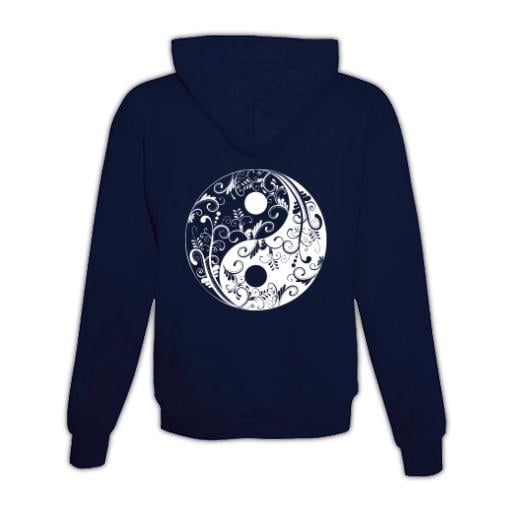 JoyLine Hoodie mit Zipper Yin Yang Unisex Farbe: Dunkelblau, Grösse: XL