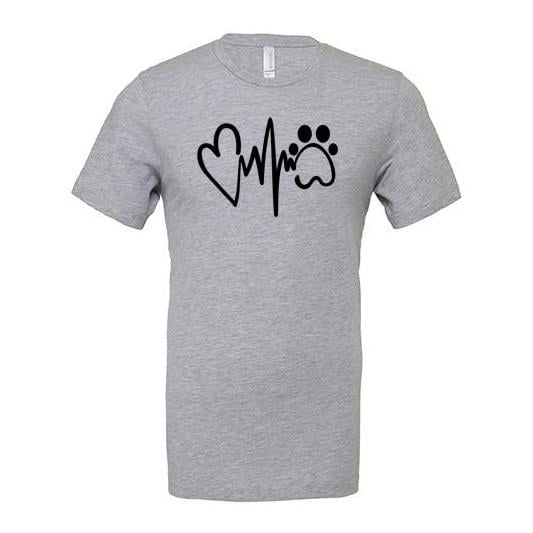 JoyLine T-Shirt Herzschlag Schwarz Unisex Grösse: L, Farbe: Hellgrau
