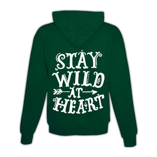 JoyLine Hoodie mit Zipper Stay wild at heart Unisex Grösse: M, Farbe: Grün
