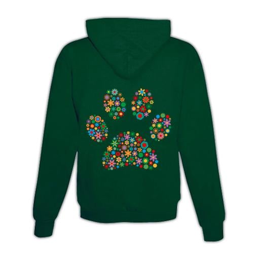 JoyLine Hoodie mit Zipper Pfote bunt Unisex Grösse: S, Farbe: Grün