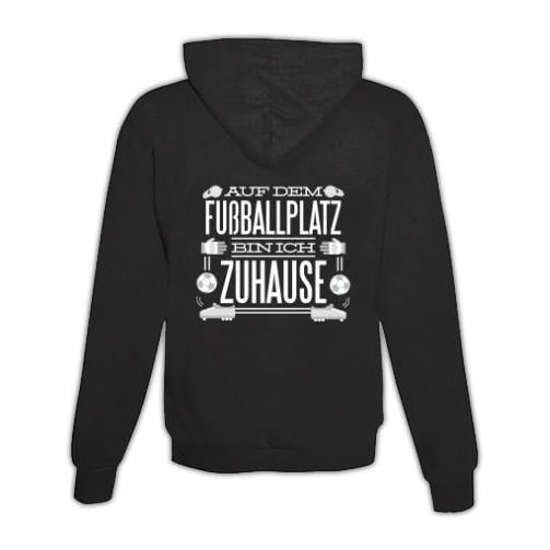 JoyLine Hoodie mit Zipper Fussballplatz Unisex Grösse: L, Farbe: Schwarz