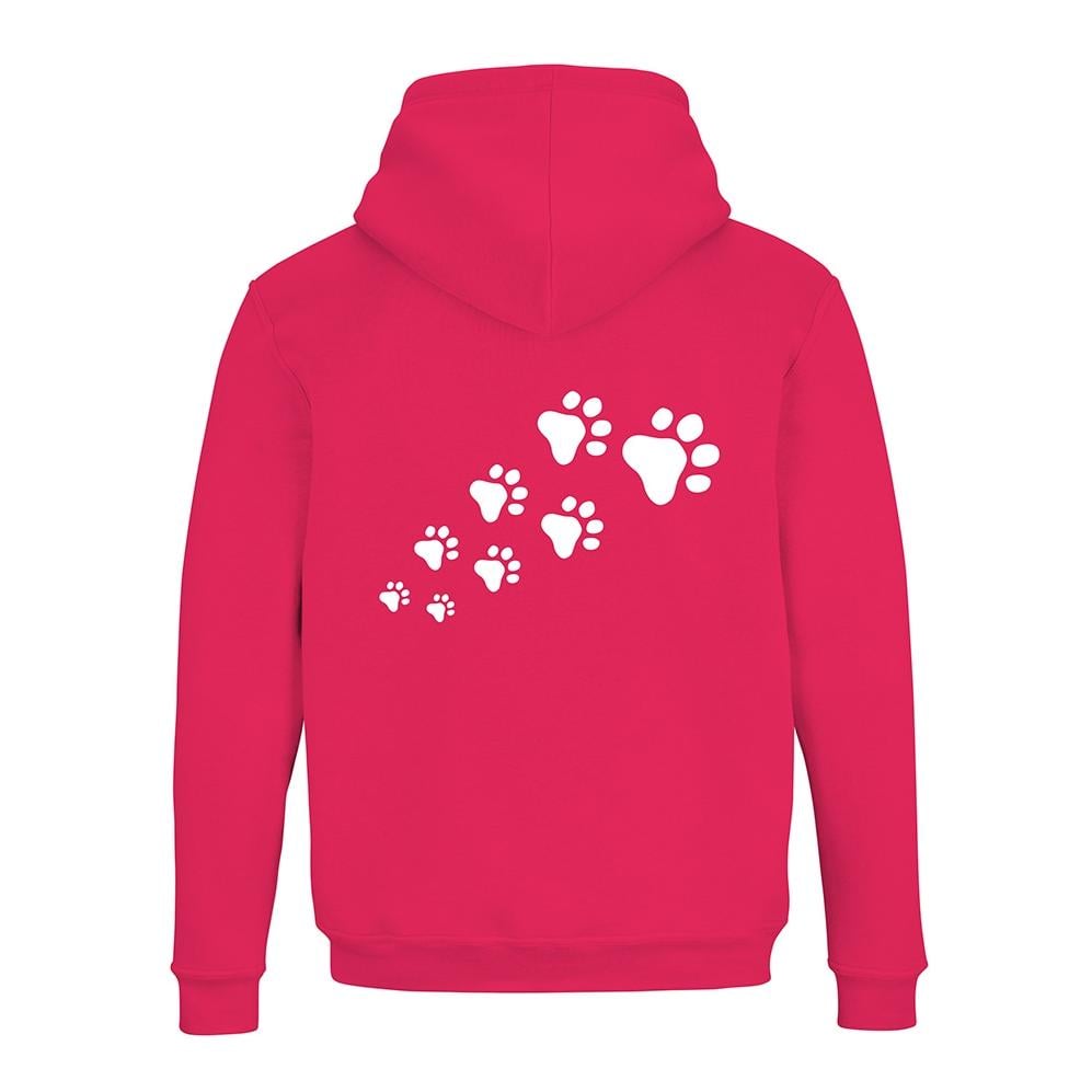 JoyLine Hoodie mit Zipper Hundepfoten Unisex Grösse: M, Farbe: Pink