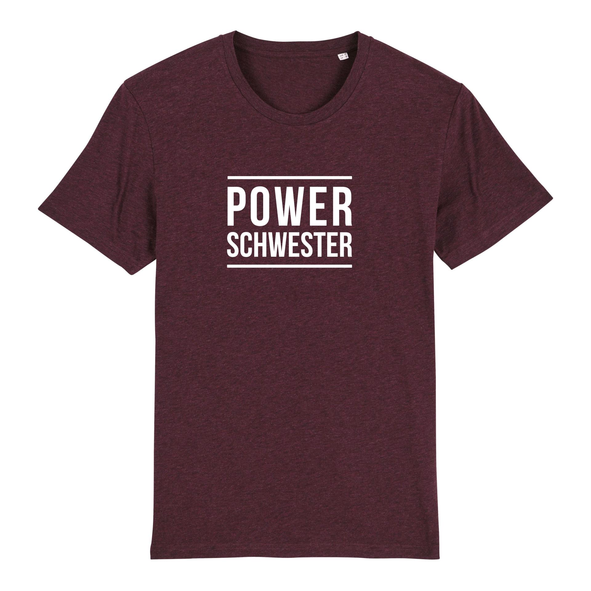 Schwesternuhr Powerschwester Bio T-Shirt Unisex Grösse: XS, Farbe: Heather Grape Red