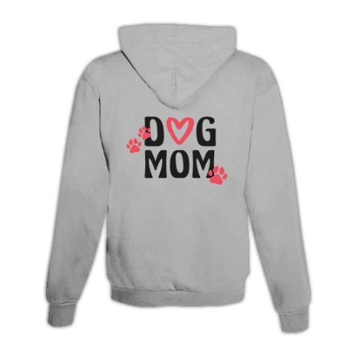 JoyLine Hoodie mit Zipper Dog Mom Unisex Grösse: L, Farbe: Grau