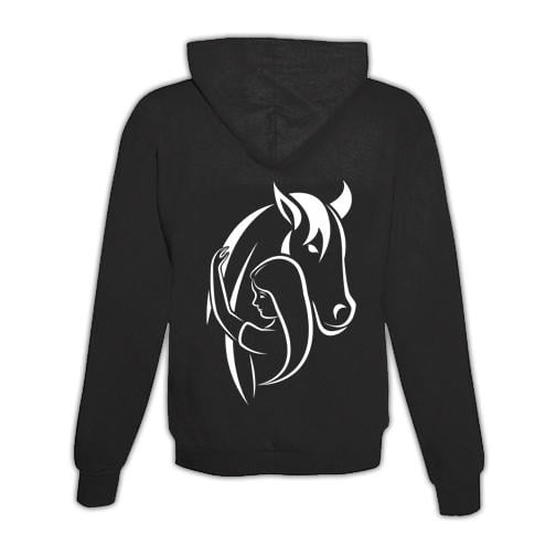 JoyLine Hoodie mit Zipper Horse & Love Unisex Grösse: S, Farbe: Schwarz