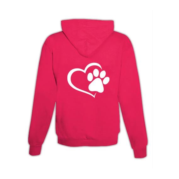 JoyLine Hoodie mit Zipper Herz mit Pfote Unisex Farbe: Pink, Grösse: L