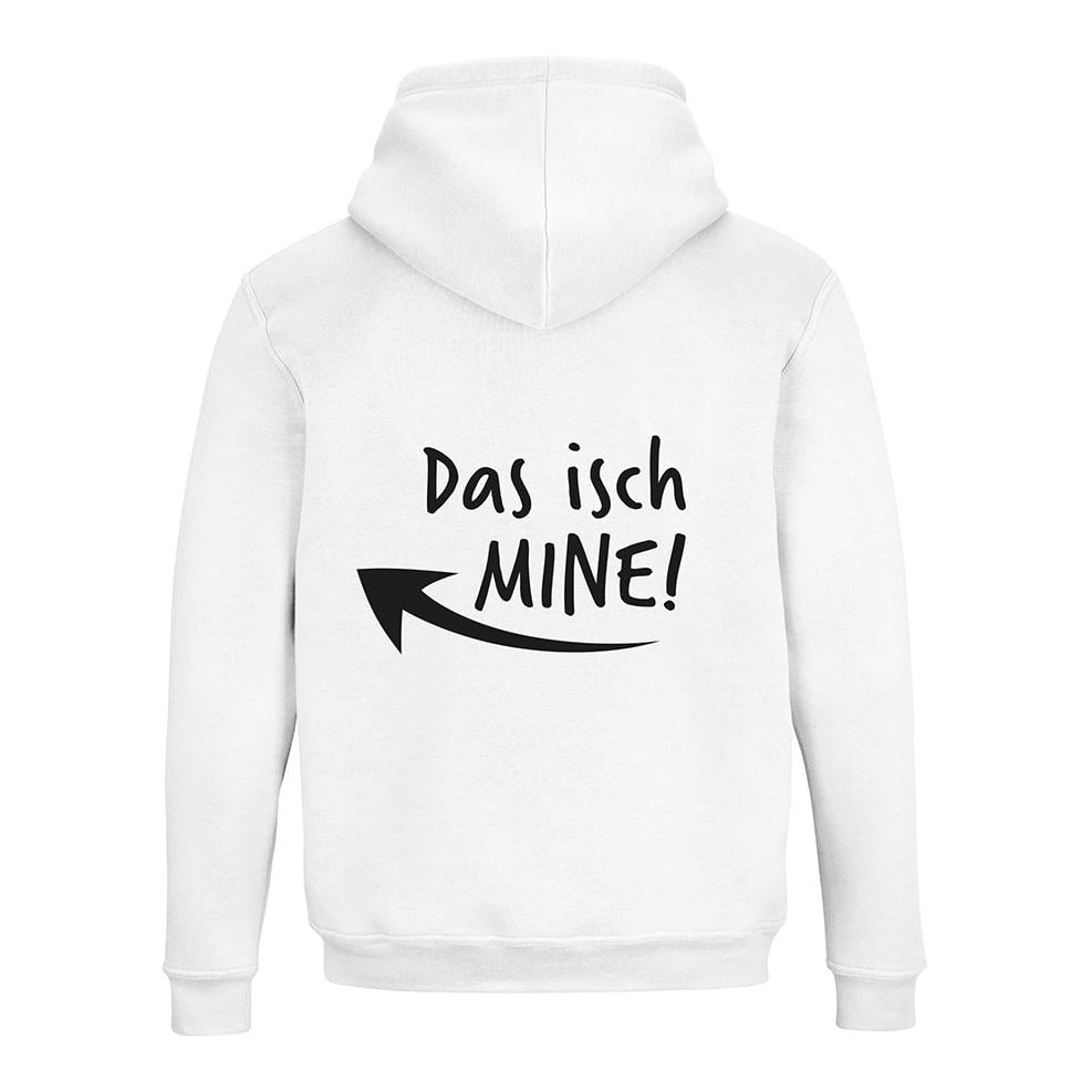 JoyLine Hoodie mit Zipper Das isch Mine Unisex Grösse: S, Farbe: Weiss