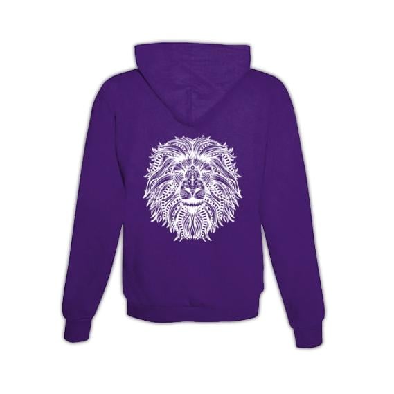 JoyLine Hoodie mit Zipper Mandala Löwe Unisex Grösse: L, Farbe: Lila