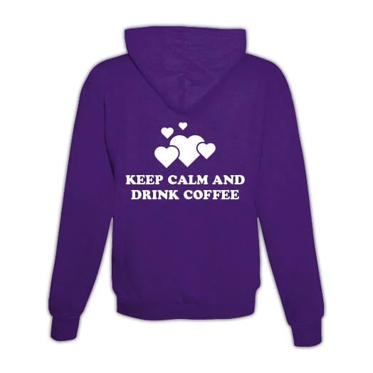 JoyLine Hoodie mit Zipper Kaffee Unisex Grösse: M, Farbe: Lila