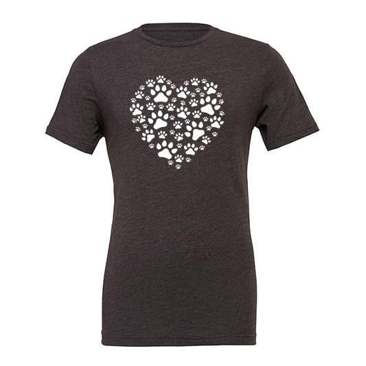 JoyLine T-Shirt Hunde Herz Weiss Unisex Farbe: Dunkelgrau, Grösse: S