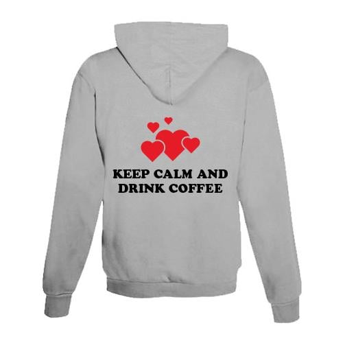 JoyLine Hoodie mit Zipper Kaffee Unisex Grösse: XXL, Farbe: Grau
