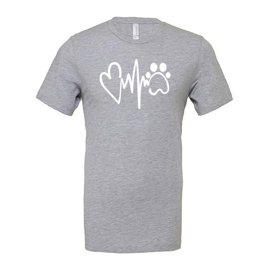 JoyLine T-Shirt Herzschlag Weiss Unisex Farbe: Hellgrau, Grösse: L