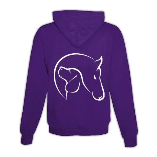 JoyLine Hoodie mit Zipper Horse & Dog Unisex Farbe: Lila, Grösse: XL