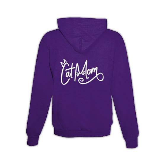 JoyLine Hoodie mit Zipper Cat Mom Unisex Grösse: XL, Farbe: Lila