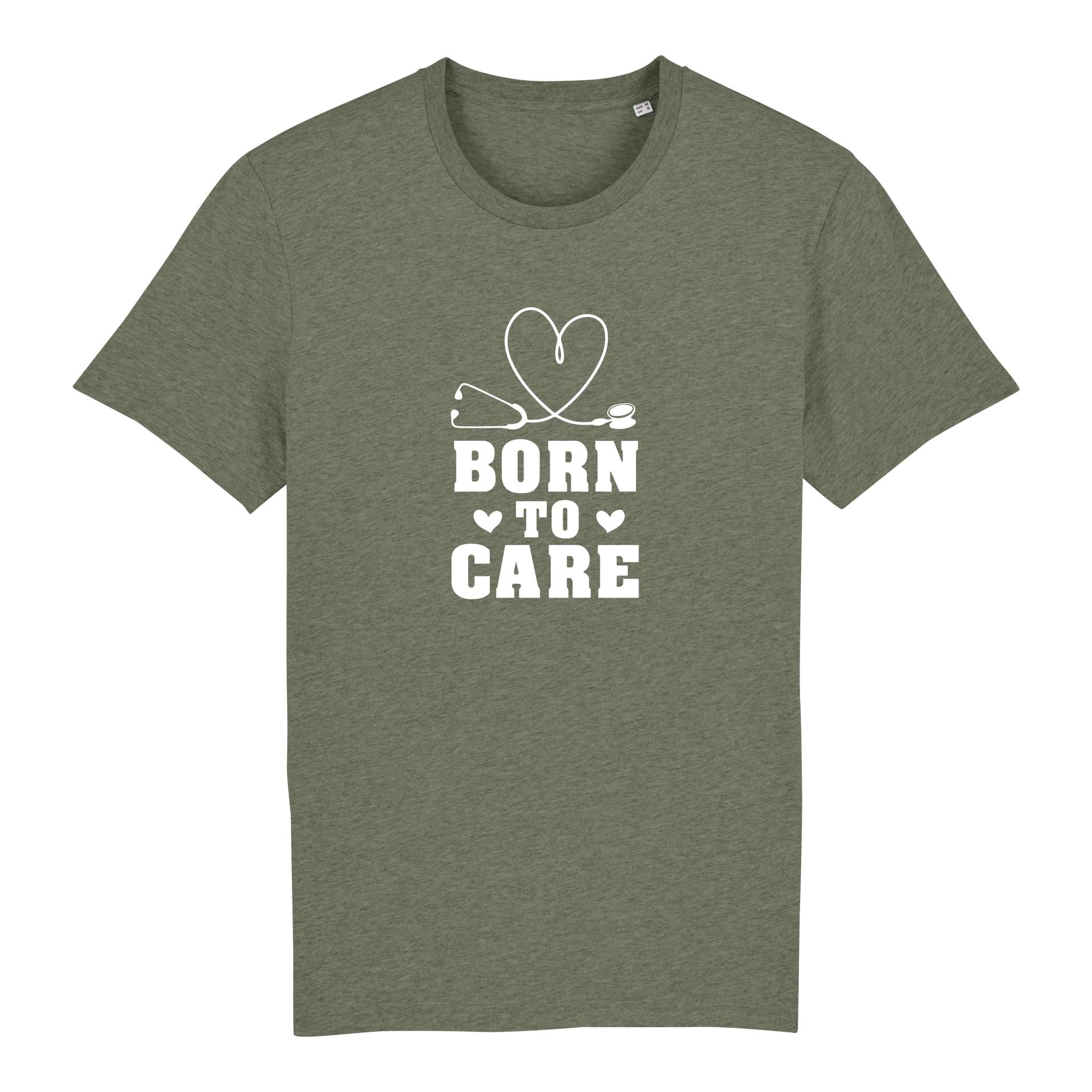 JoyLine Born to Care Bio T-Shirt Unisex Grösse: M, Farbe: Mid Heather Khaki