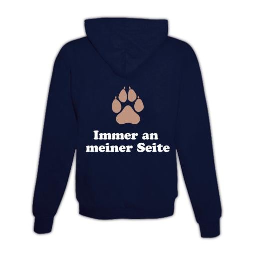 JoyLine Hoodie mit Zipper Hundepfote Unisex Farbe: Dunkelblau, Grösse: XL