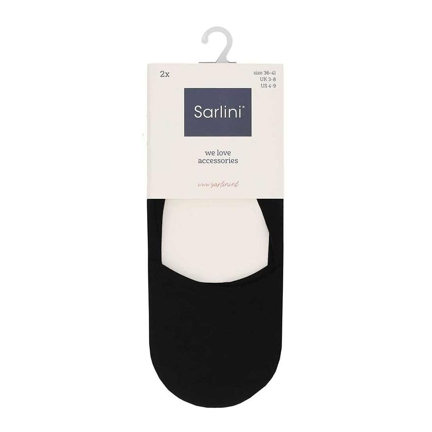 Sarlini 2er Pack Füsslinge mit Silikonstreifen Grösse Socken: One Size (36-41), Farbe: Schwarz